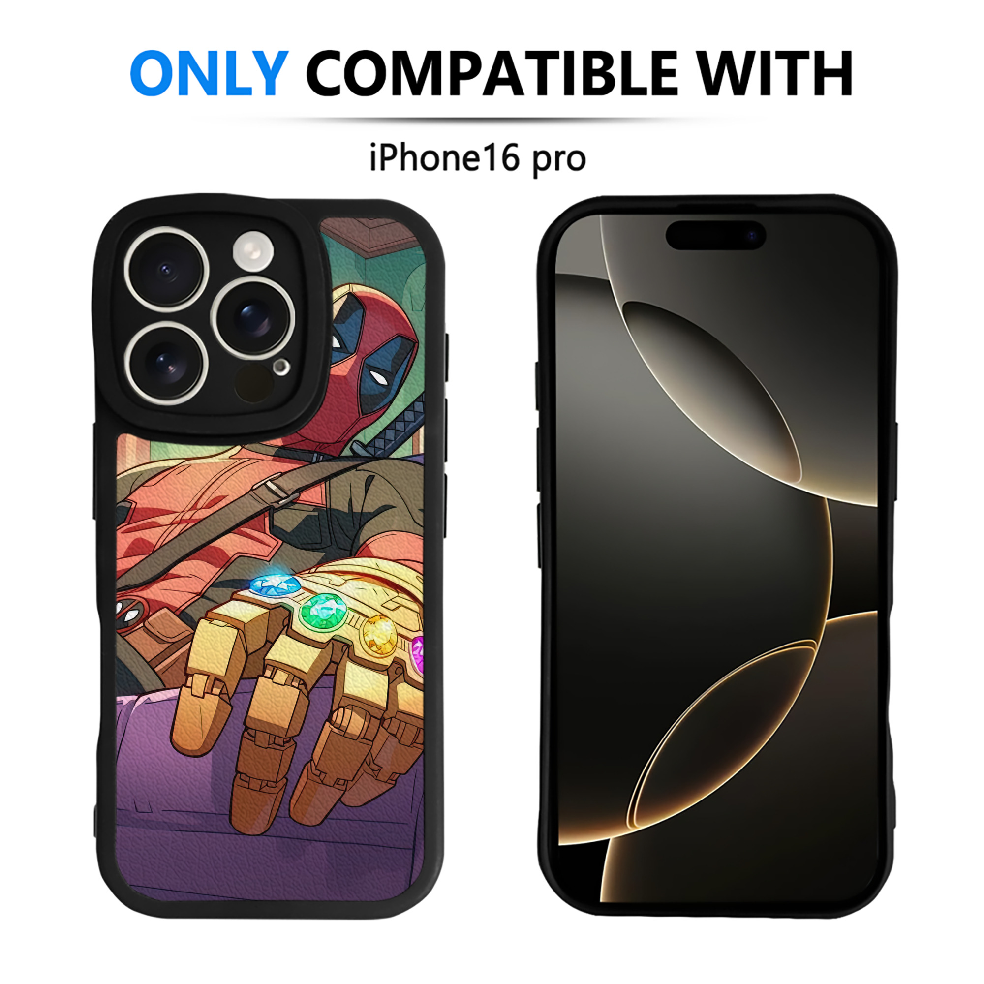 （画像用） Deadpool デッドプール 【iPhone 16シリーズ対応】シリコンスマホケース（レザー調） 材質：シリコン